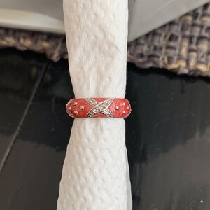 Enamel and diamond ring